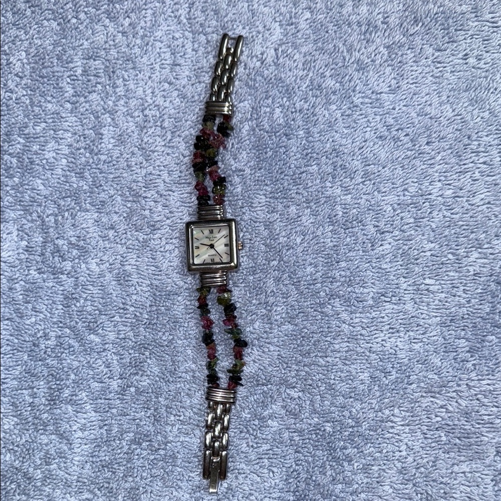 Main Line Time Elegant Silver and Black Women's Watch